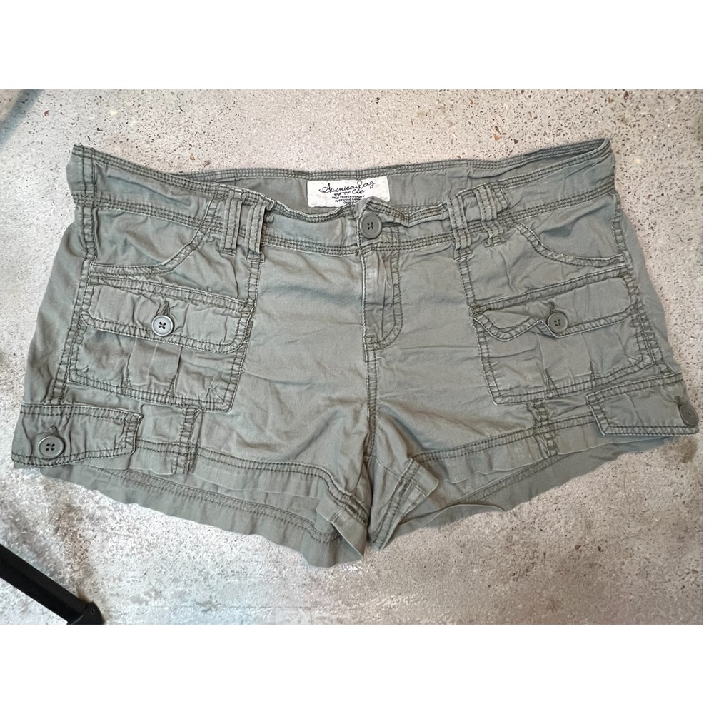 American Rag Cargo Shorts Women Olive Green Multi-Pocket Cotton Blend - Size 13